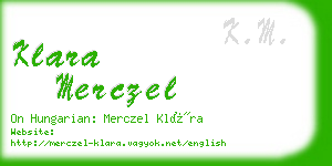 klara merczel business card